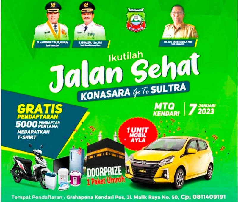 Ikuti Jalan Sehat Konasara Dalam Rangka HUT Konut ke 16 Berhadiah Mobil, Umroh, Motor