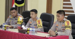 Kapolres Konut, Wakapolres, Dan Kabag Ops Pimpin Konferensi Pers Penanganan Kasus Selama 2022