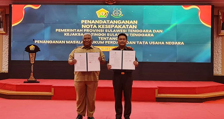 Kejati Sultra Bersama Pemprov Sultra Kembali Lakukan Penandatanganan Nota Kesepakatan