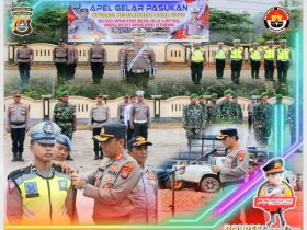 Kapolres Konut Pimpin Apel Gelar Pasukan Operasi Keselamatan Anoa 2023.