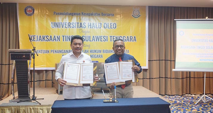 Kejati Sultra Bersama UHO Kembali Lakukan Penandatanganan Bantuan Penanganan Masalah Hukum