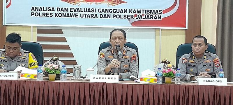 Polres Konut Gelar GO Bulanan 2023 Analisa dan Evaluasi Kamtibmas