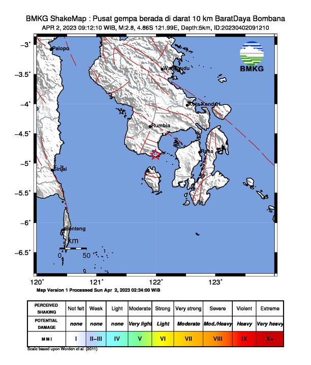Gempa Bumi 2,8 Magnitudo Guncang Wilayah Rarowatu, Bombana