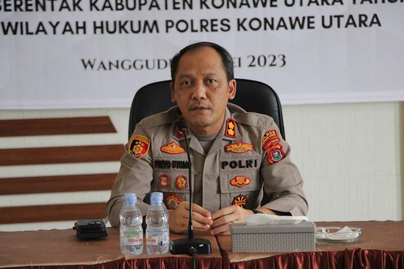 Kapolres Konut, Buka Latpra Pengamanan Pilkades Serentak Tahun 2023.