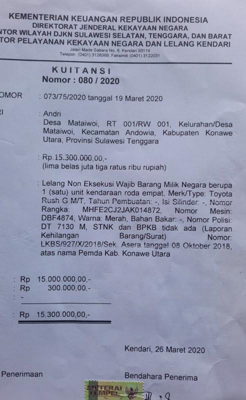 Info Kehilangan Surat Kendaraan Bermotor Warga Asal Konut