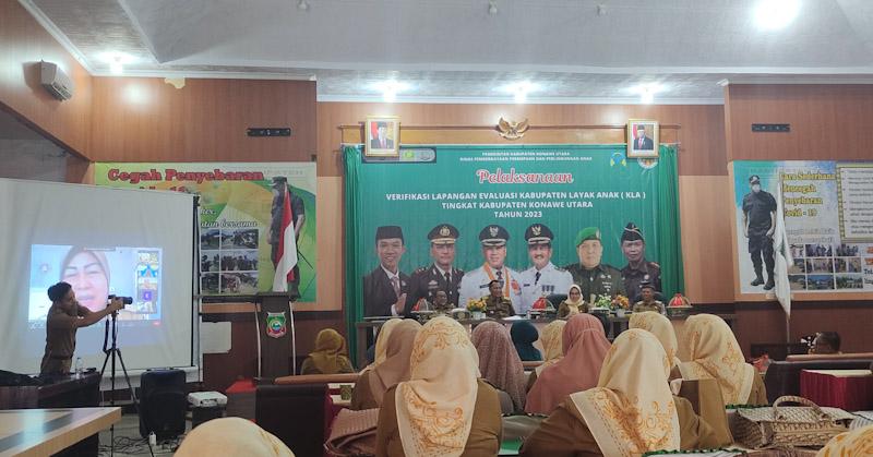 36 Stakeholder Terkait Ikuti Zoom Meeting Pelaksanaan Verivikasi Lapangan Evaluasi KLA Tingkat Kabupaten Konut 