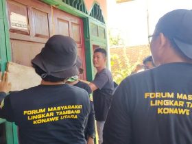 Ratusan Massa Aksi Berhasil Segel Paksa Kantor PT Antam Konut, Barang Inventaris Dikeluarkan
