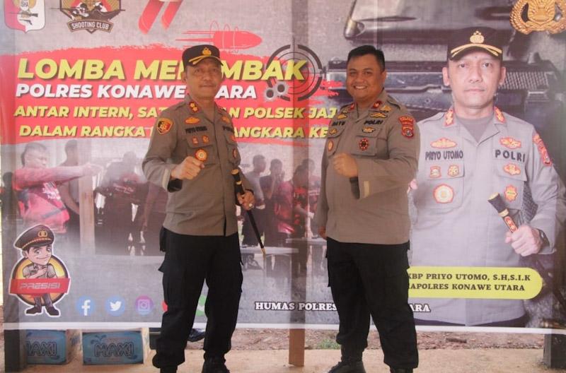 Sambut Hari Bhayangkara Ke 77, Kapolres Konut Buka Lomba Menembak Antar Satker.