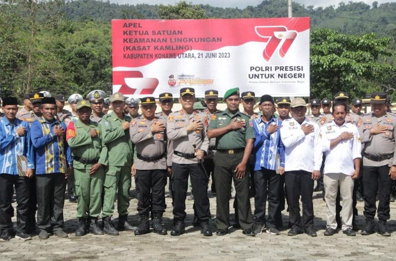 Persiapan 2024, Kapolres Konut Pimpin Apel Kasar Kamling, Ini Penegasannya 