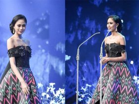 Pemenang Miss Mega Bintang Indonesia 2023 Gunakan Gaun Motif Sorume Khas Kolaka Timur