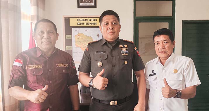 Tindak Lanjut Instruksi Bupati, Sekda Konut Dan Kadis Kominfo Gelar Pertemuan Bersama Dandim