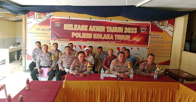 Polres Koltim Gelar Press Release Akhir Tahun 2023, Sejumlah Kasus Berhasil Diungkap
