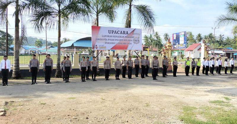 Puluhan Anggota Polres Kolaka Timur Naik Pangkat, Kapolres Sampaikan Pesan Inspiratif