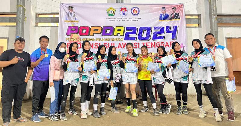 Bola Voli Putri Kabupaten Muna Juara I Ajang Popda Provinsi Sultra 2024