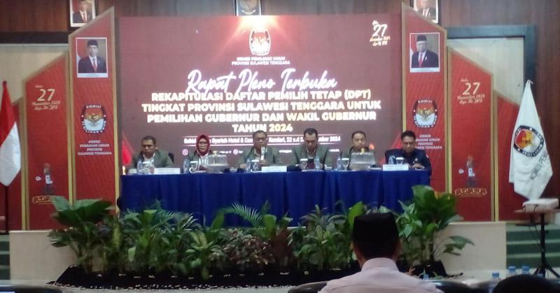 KPU Sultra Tetapkan DPT 17 Kabupaten/Kota Pada Pilgub Sultra 2024, Ini Jumlahnya