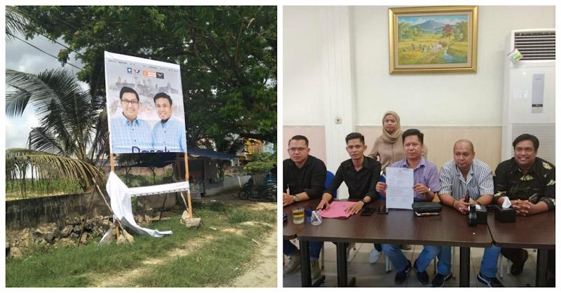 Pengrusakan Baliho di Sejumlah Kota Kendari, Tim Kuasa Hukum Paslon Walkot dan Wawalkot Rasak-Afdal Melaporkan di Pihak Berwenang