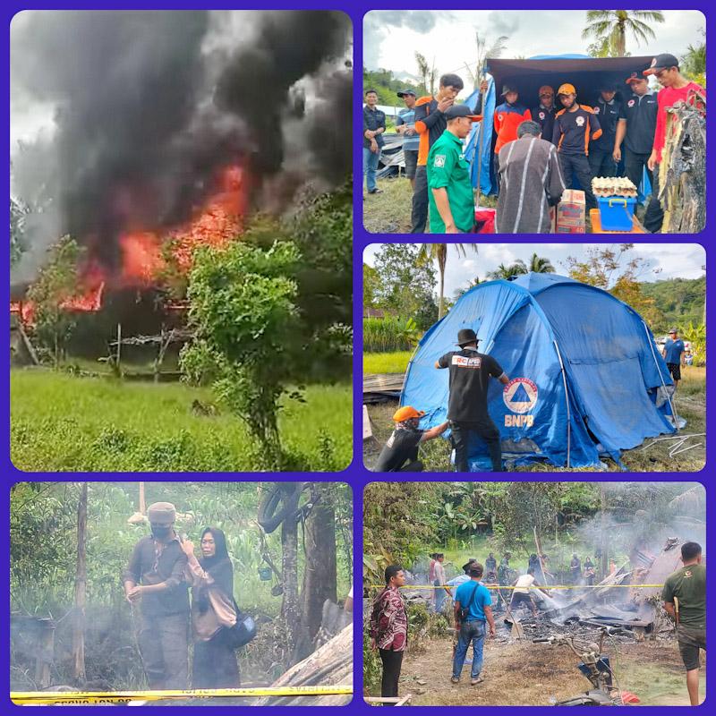 BPBD Kolaka Timur Bersama Camat Aere Tanggap Cepat Bantu Korban Kebakaran di Desa Iwoimenggura