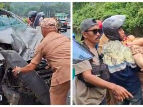 Mobil Yang Dikemudi ASN Konut Kecelakaan di Wawolesea Hingga Hancur