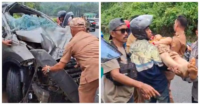 Mobil Yang Dikemudi ASN Konut Kecelakaan di Wawolesea Hingga Hancur