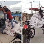 Diduga Akibat Jalan Rusak, Mobil Truk Bermuatan Pupuk di Kolaka Terbalik