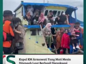 Kapal KM Armawati Yang Mati Mesin Ditengah Laut Berhasil Dievakuasi Basarnas Kendari