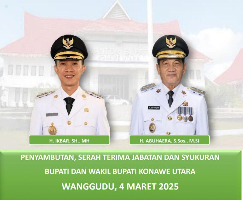 Berikut Jadwal Penjemputan Bupati dan Wakil Bupati Konut Ikbar-Abu Haera
