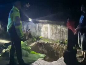 Jembatan Jalan Poros Kendari-Andoolo di Desa Lerepako Longsor