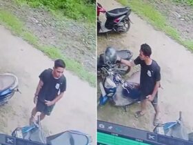 Viral! Aksi Pencurian Helm Terekam CCTV di Fakultas Hukum UHO