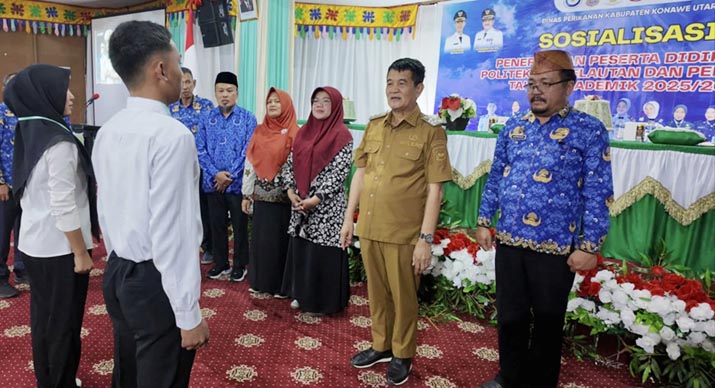 Diikuti 37 Peserta Pendaftar, Wabup Konut Didampingi Sekda Buka Sosialisasi Penerimaan Mahasiswa Baru Politeknik Kelautan dan Perikanan