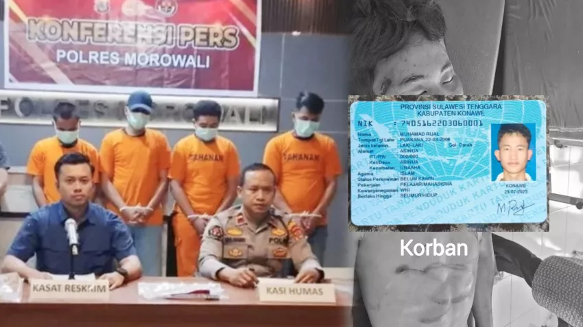 Kasus Main Hakim Sendiri, 1 Polisi dan 3 Satpam Penyiksa Warga Konawe Hingga Meninggal di Sulteng Jadi Tersangka