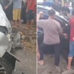 ‎Dua Mobil Ringsek Parah di Perempatan Tojabi Kolut: Toyota Avanza Hantam Sigra Hitam di Tengah Lampu Merah