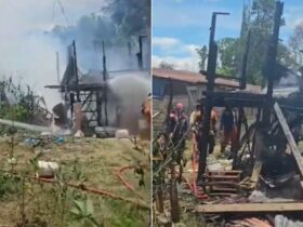 ‎Diduga Korsleting Listrik Rumah Warga di Kadia Hangus Terbakar