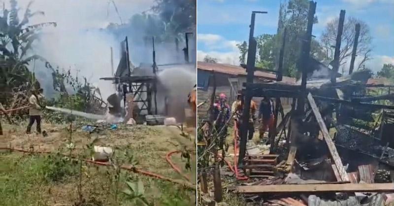 ‎Diduga Korsleting Listrik Rumah Warga di Kadia Hangus Terbakar