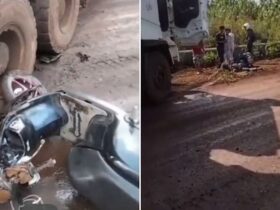 Pemotor di Konawe Patah Kaki Usai Terlindas Truk di Jalan Houling Virtue Morosi