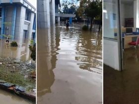‎Banjir Bandang Terjang Kawasan Perkantoran Kendari, Kantor Kominfo Sultra Terendam hingga Paha