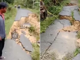 Akses Tiga Desa di Muna Terputus Akibat Longsor Parah, Warga Terpaksa Bertaruh Nyawa