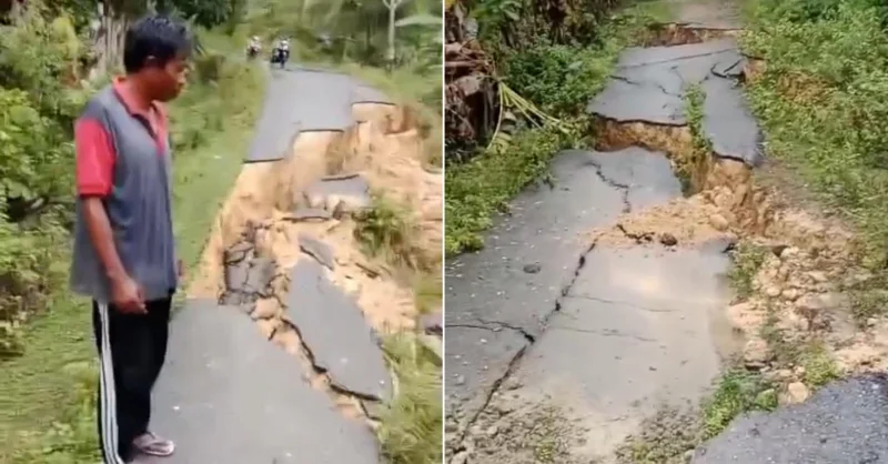 Akses Tiga Desa di Muna Terputus Akibat Longsor Parah, Warga Terpaksa Bertaruh Nyawa