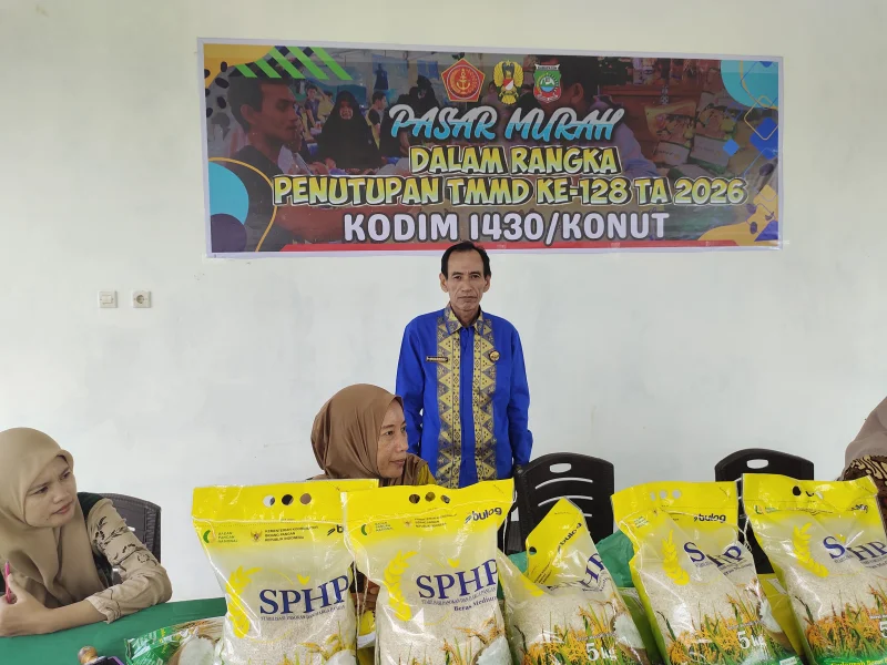 Dinas Ketahanan Pangan Konut Turut Berperan Sukseskan TMMD Reguler Ke 128 Dengan Melaksanakan Pasar Murah