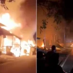 Tabrakan Beruntun Terdorong 13 Meter Hingga Hanguskan Kios Pertalite di Jalan Poros Kolaka
