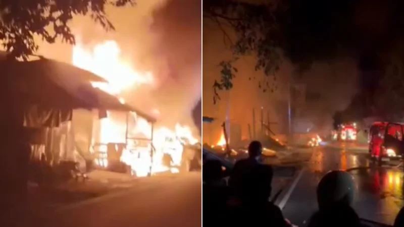 Tabrakan Beruntun Terdorong 13 Meter Hingga Hanguskan Kios Pertalite di Jalan Poros Kolaka