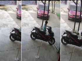 Viral! Bocah Berkaos Hijau Terekam CCTV Gasak Helm KYT di Wua-Wua